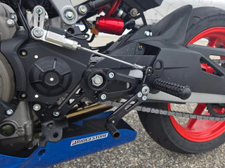 Aprilia RS457, Tuono 457 Adjustable Rearset Kit Complete W/Pedals