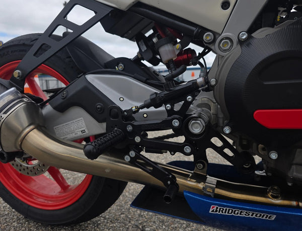 Aprilia RS457, Tuono 457 Adjustable Rearset Kit Complete W/Pedals